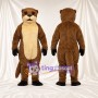 Maskottchenkostüm Otter – braun – Bauch (creme); Handschuhe (schwarz)