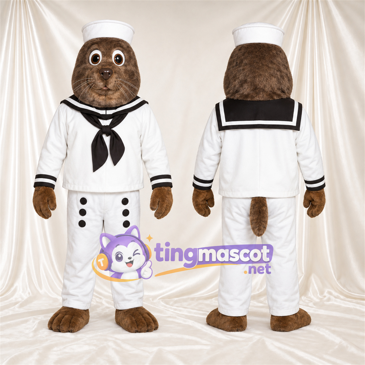 Maskottchenkostüm Walross – braun – Outfit Maskottchenkostüm Walross – braun – Outfit
