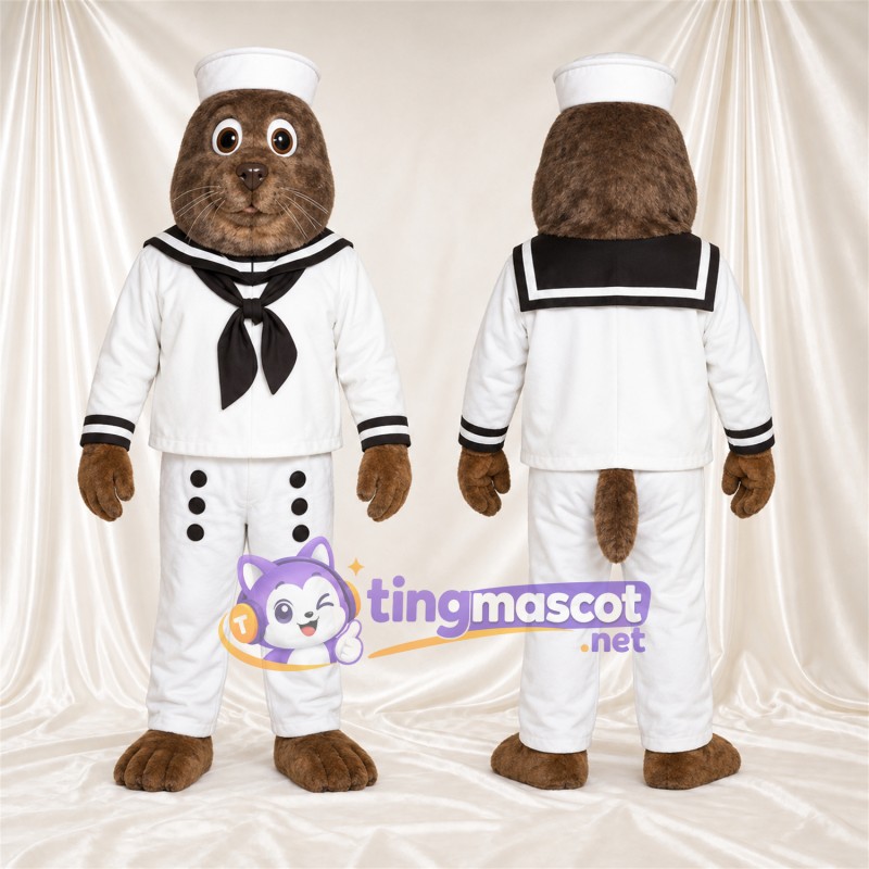 Maskottchenkostüm Walross – braun – Outfit