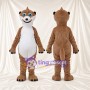 Brown and White Otter Mascot Costume - Black Claws and Blue Eyes