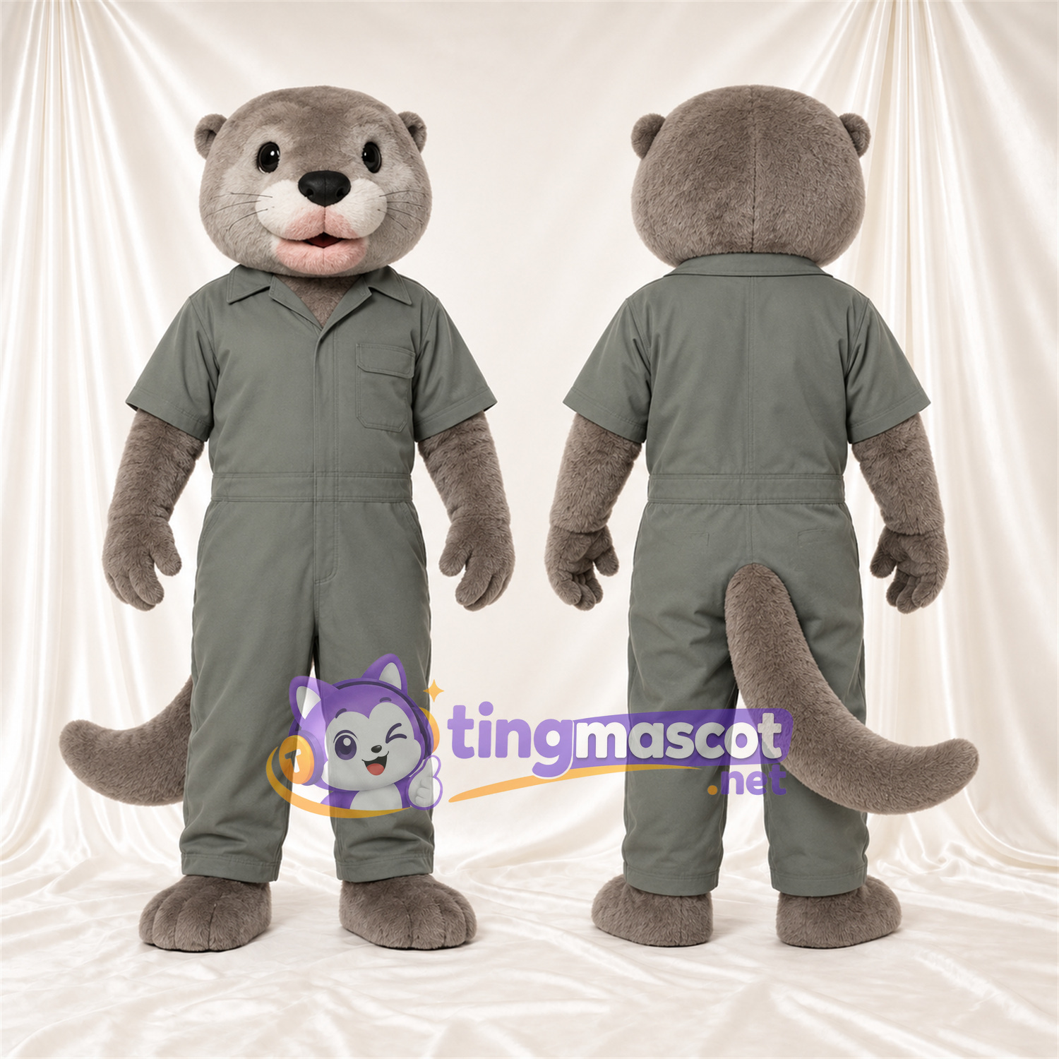 Costume de mascotte Loutre – gris – Combinaison (gris) Costume de mascotte Loutre – gris – Combinaison (gris)