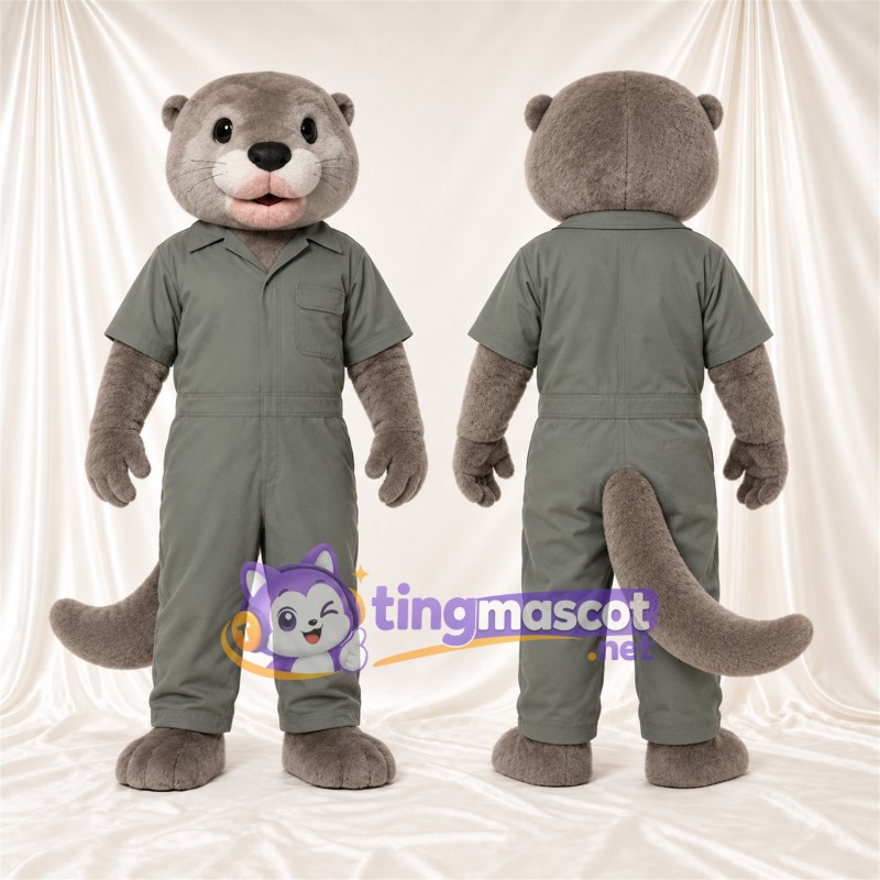 Costume de mascotte Loutre – gris – Combinaison (gris)