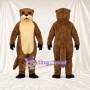 Maskottchenkostüm Otter – braun – Bauch (creme); Handschuhe (schwarz)