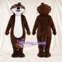 Brown and White Otter Mascot Costume - Blue Eyes and Head Tuft