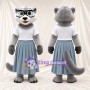 Costume de mascotte Loutre – gris – Chemise (blanc); Jupe (gris)