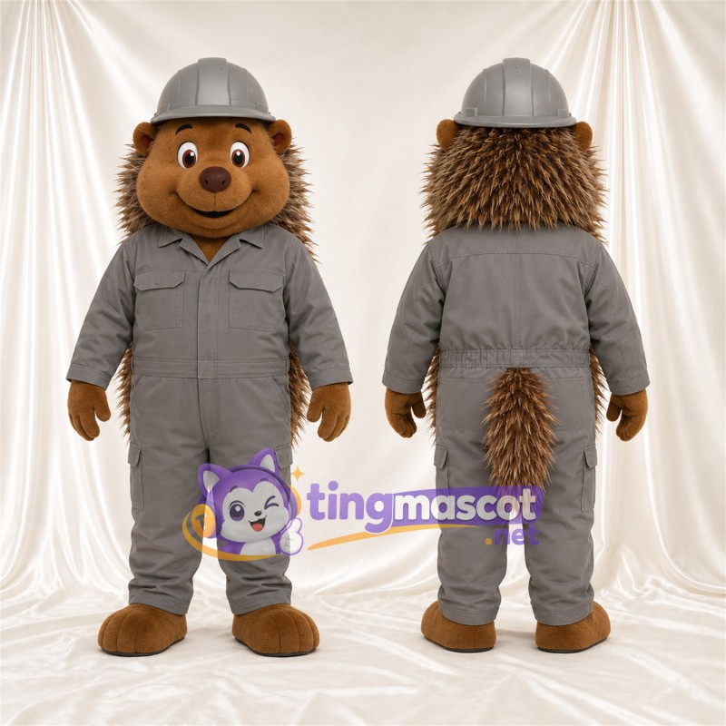 Costume de mascotte Hérisson – marron – Combinaison; Chapeau