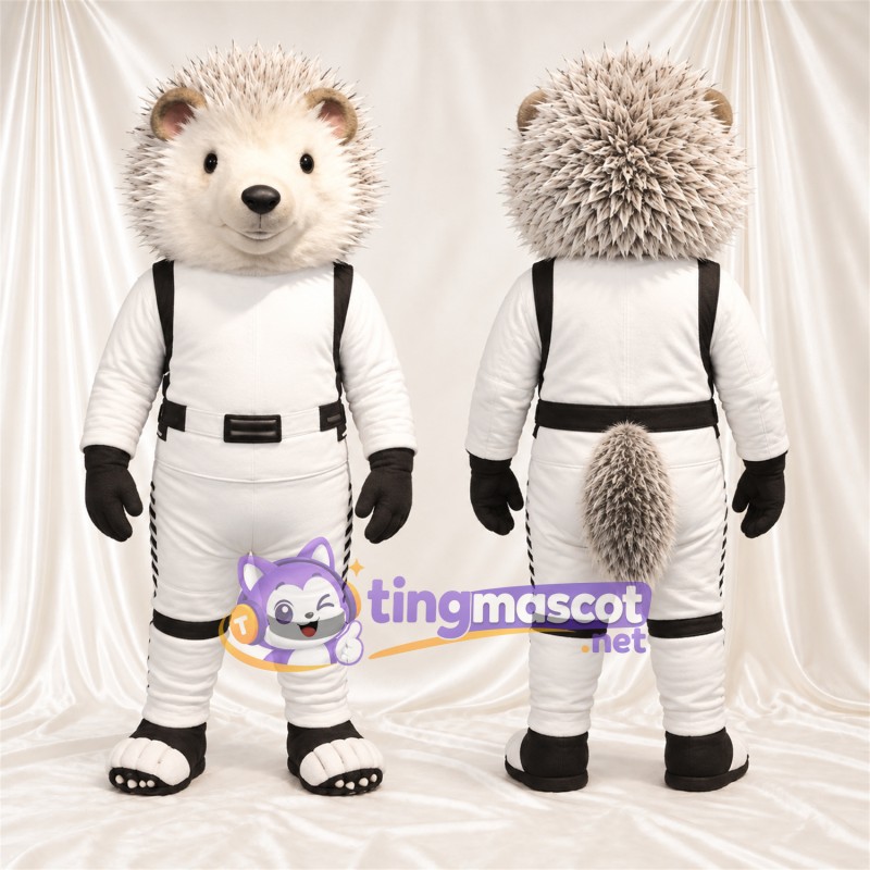 Costume de mascotte Hérisson – blanc / gris – Tenue (blanc)