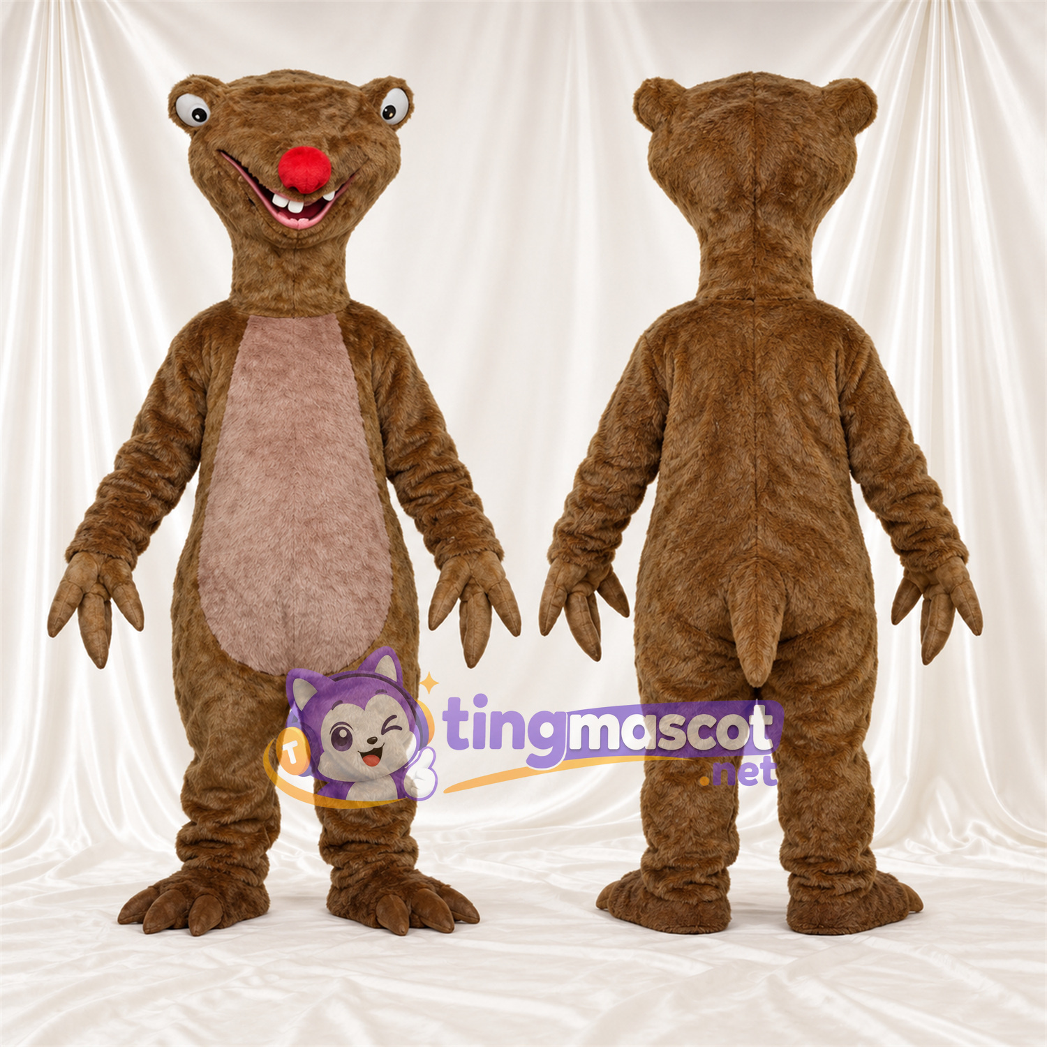 Brown Sloth Mascot Costume Brown Sloth Mascot Costume