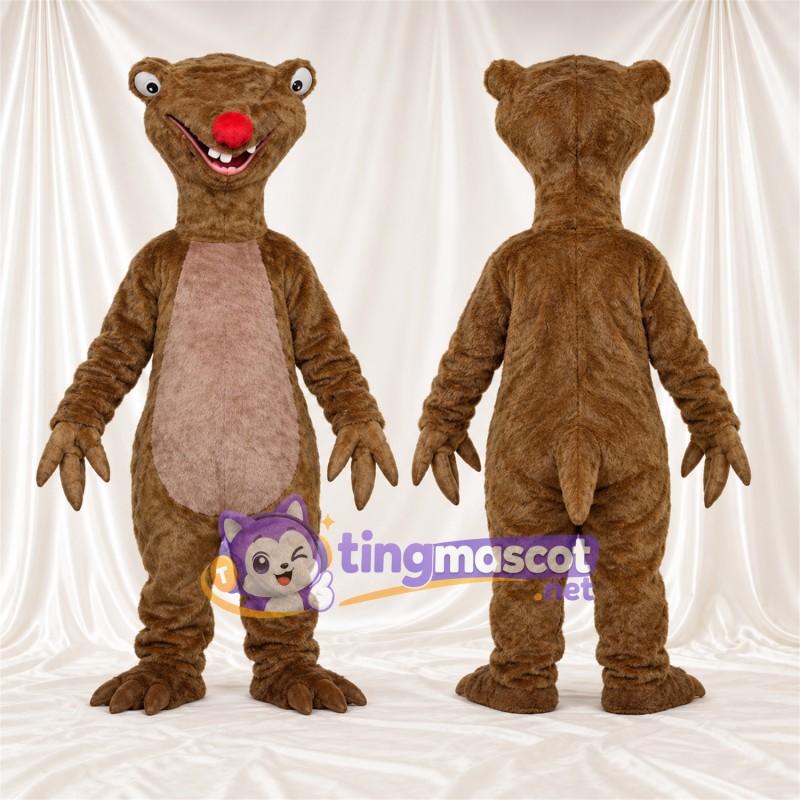 Brown Sloth Mascot Costume