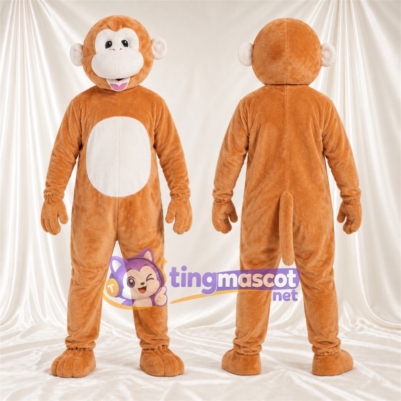 Maskottchenkostüm Affe – orange / weiß