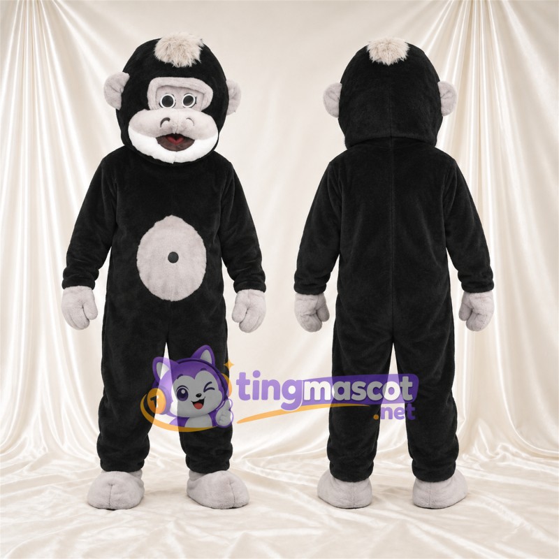 Black and Gray Monkey Mascot Costume