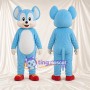 Blue and White Mouse Mascot Costume - Red Shoes