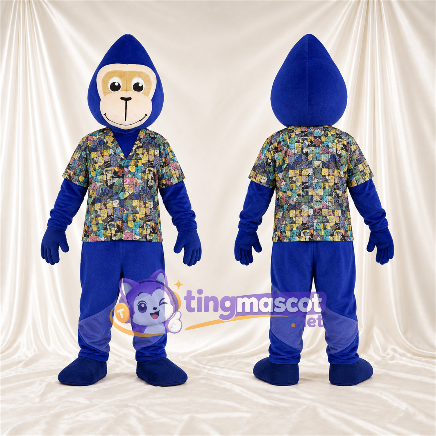 Costume de mascotte Singe – bleu – Chemise Costume de mascotte Singe – bleu – Chemise