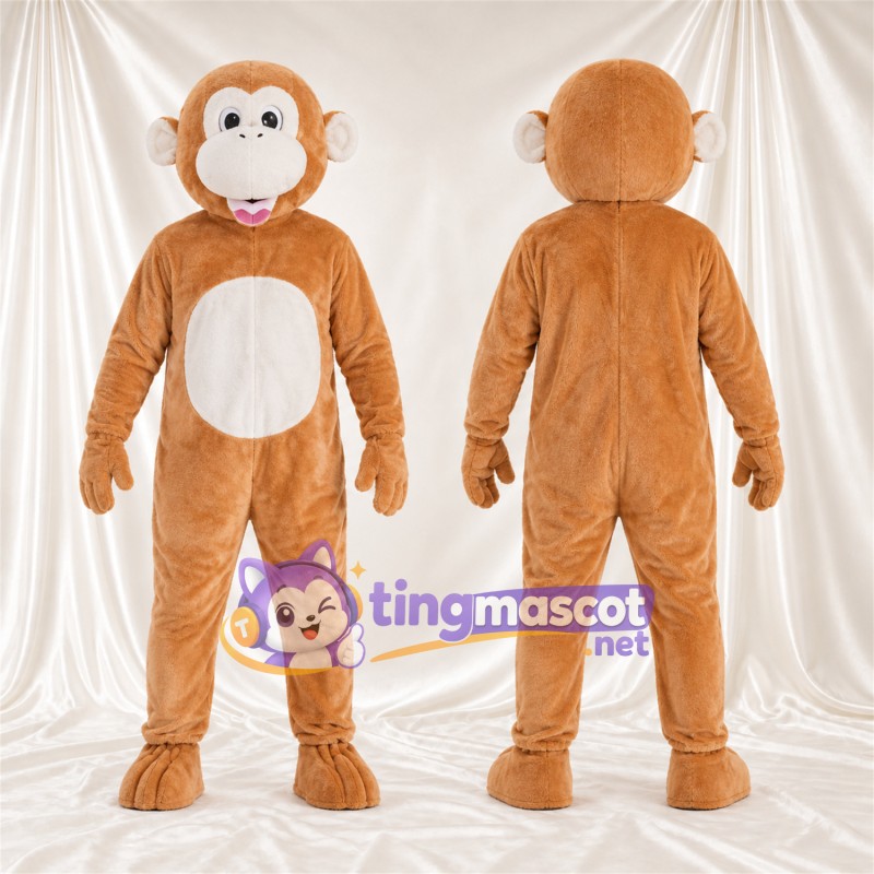 Maskottchenkostüm Affe – orange / weiß
