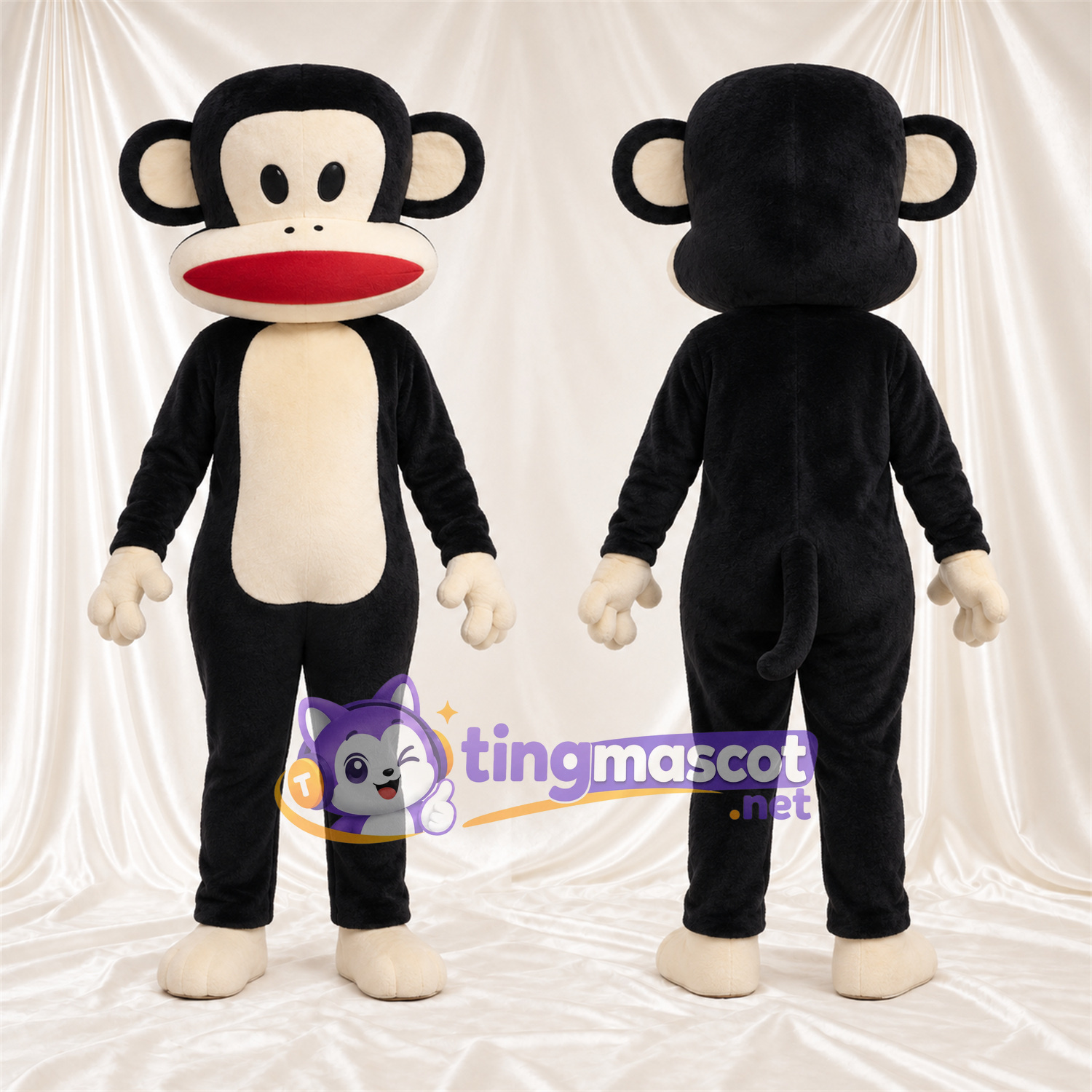 Black Monkey Mascot Costume - Cream Belly and Cream Feet Black Monkey Mascot Costume - Cream Belly and Cream Feet