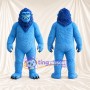 Costume de mascotte Gorille – bleu – Sourire avec dents; Fourrure hirsute