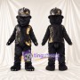 Black Gorilla Mascot Costume - Black and Gold Hat and Vest