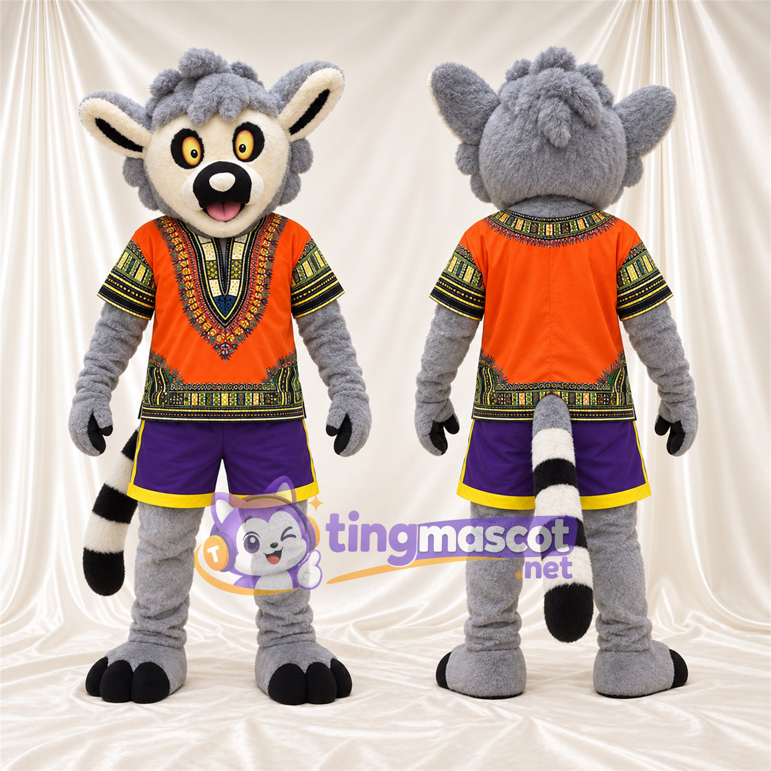 Costume de mascotte Lémurien – gris – Chemise Costume de mascotte Lémurien – gris – Chemise