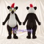 Black and Gray Lemur Mascot Costume - Red Hair Tuft