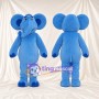 Blue Elephant Mascot Costume - Blue Feet and Curled Trunk