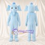 Blue Elephant Mascot Costume - Floppy Ears and Head Tuft