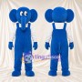 Costume de mascotte Éléphant – bleu – Chemise (blanc); Salopette (bleu)