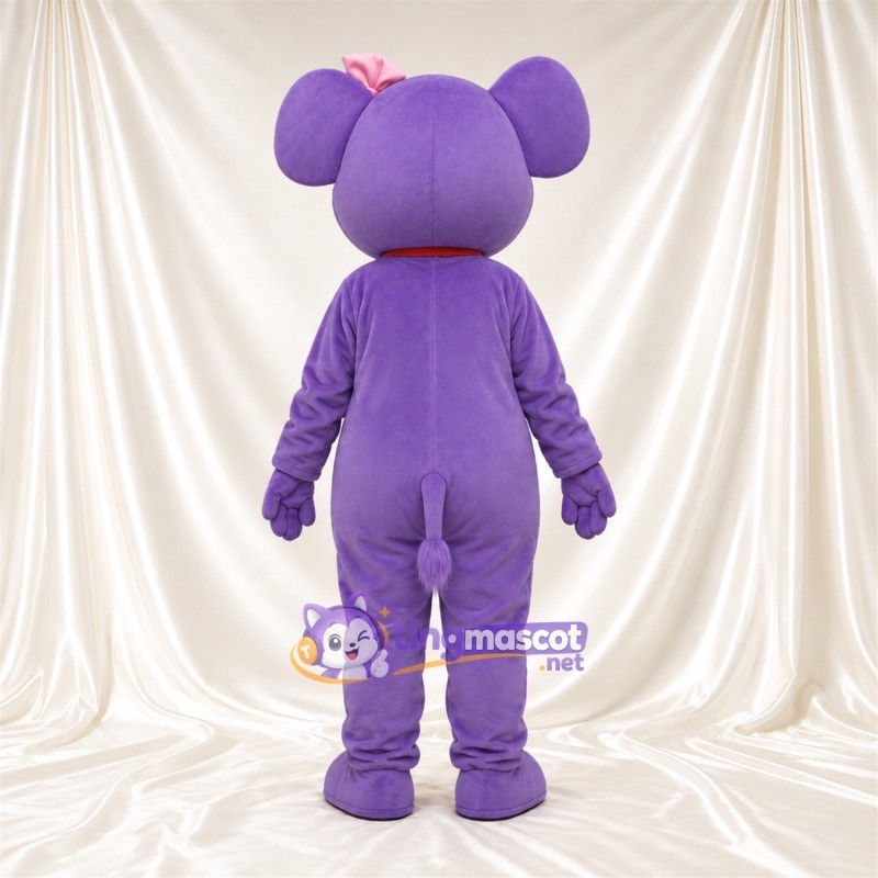 Maskottchenkostüm Elefant – violett – Krawatte (rot) Maskottchenkostüm Elefant – violett – Krawatte (rot)