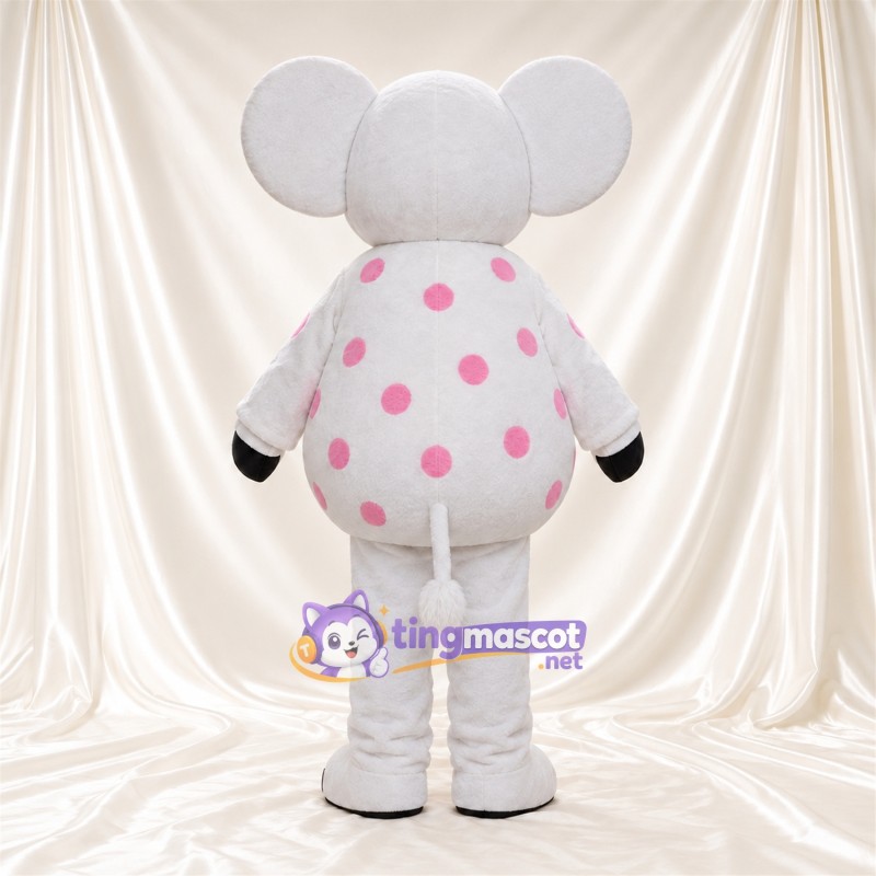 Costume de mascotte Éléphant – blanc – Pois (rose) Costume de mascotte Éléphant – blanc – Pois (rose)