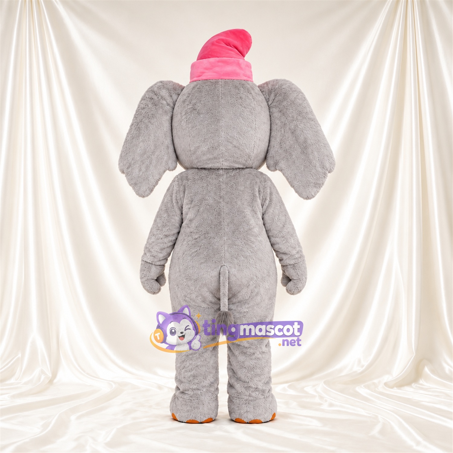 Costume de mascotte Éléphant – gris – Casquette (rose) Costume de mascotte Éléphant – gris – Casquette (rose)