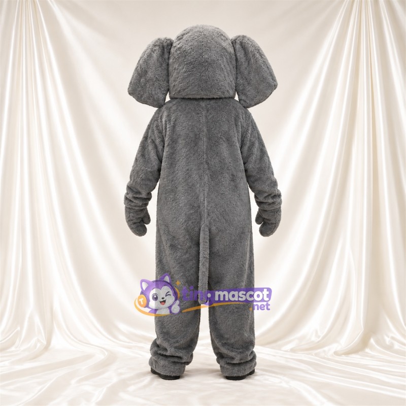 Maskottchenkostüm Elefant – grau – Schlappohren; Erhobener Rüssel Maskottchenkostüm Elefant – grau – Schlappohren; Erhobener Rüssel