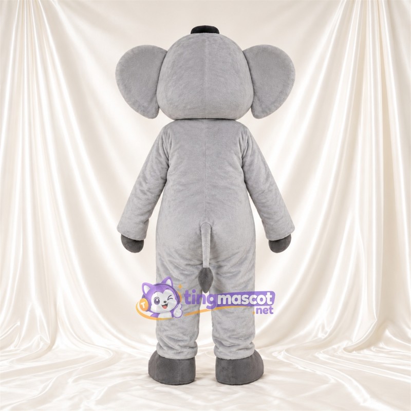 Costume de mascotte Éléphant – gris – Chapeau (noir) Costume de mascotte Éléphant – gris – Chapeau (noir)