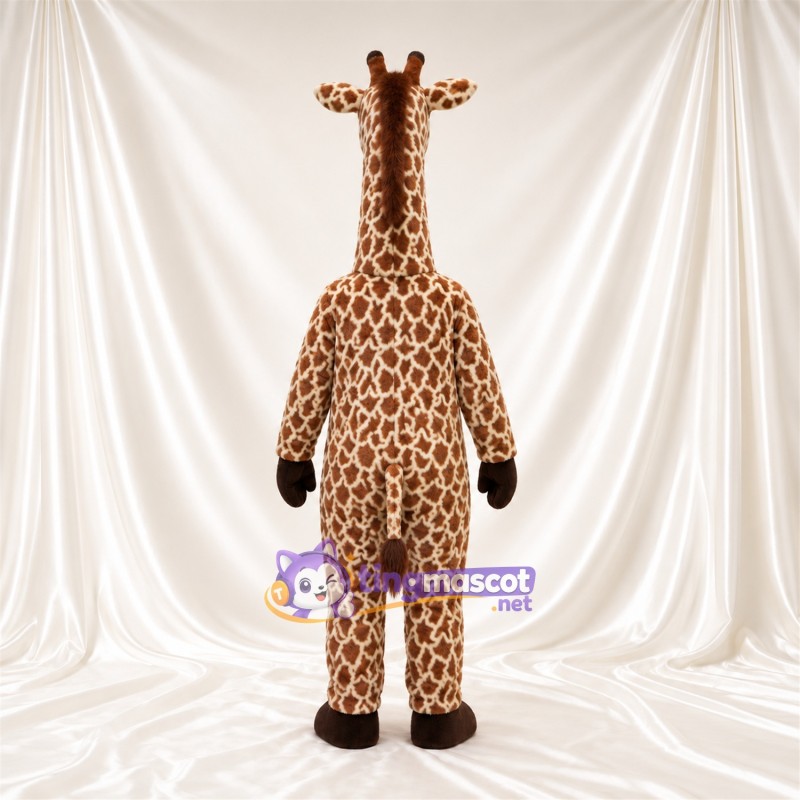 Brown and Cream Giraffe Mascot Costume - Black Gloves and Small Patch Pattern Brown and Cream Giraffe Mascot Costume - Black Gloves and Small Patch Pattern