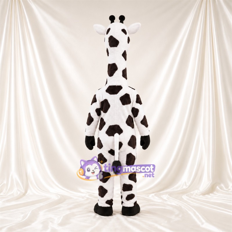 Black and White Giraffe Mascot Costume - Black Gloves and Large Patch Pattern Black and White Giraffe Mascot Costume - Black Gloves and Large Patch Pattern