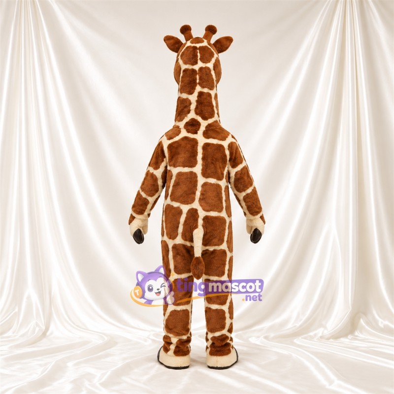 Maskottchenkostüm Giraffe – braun / creme – Bauch (creme); Großes Fleckenmuster Maskottchenkostüm Giraffe – braun / creme – Bauch (creme); Großes Fleckenmuster