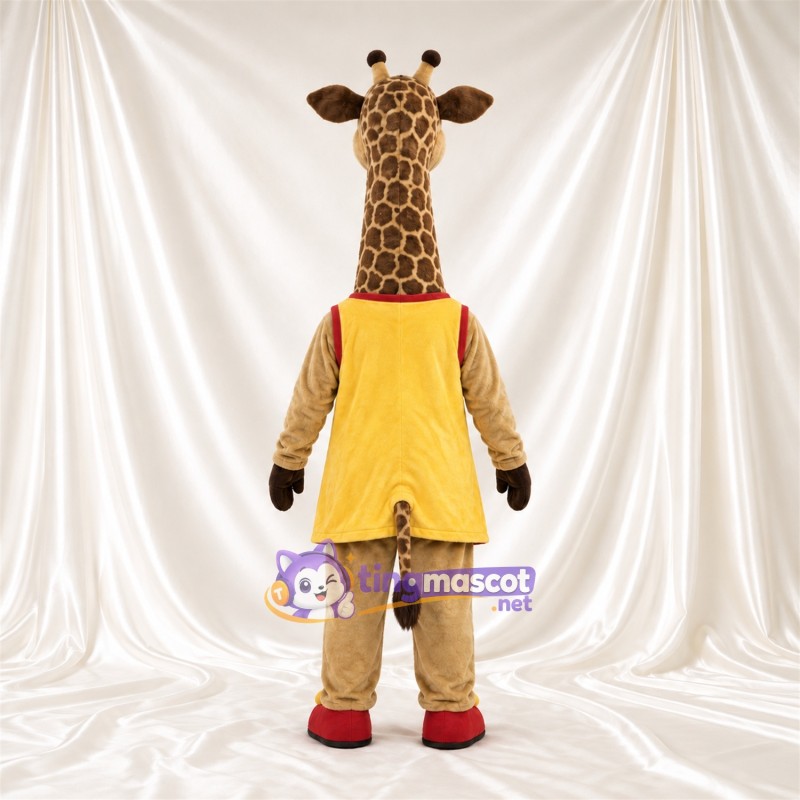 Maskottchenkostüm Giraffe – braun / creme – Tunika (gelb) Maskottchenkostüm Giraffe – braun / creme – Tunika (gelb)