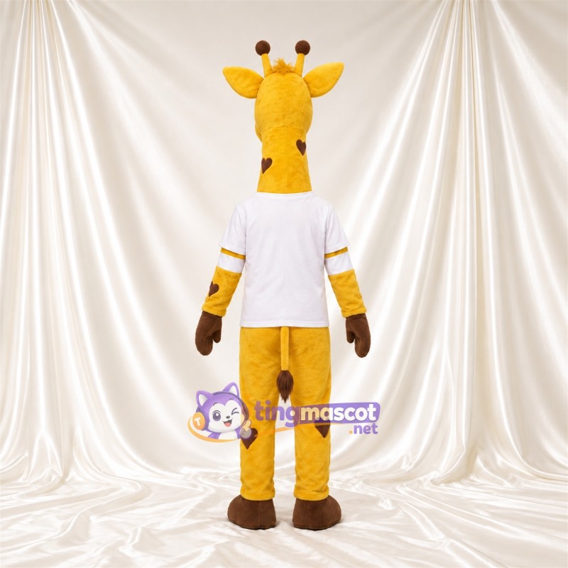 Costume de mascotte Girafe – jaune / marron – Chemise (blanc); Taches (marron) Costume de mascotte Girafe – jaune / marron – Chemise (blanc); Taches (marron)