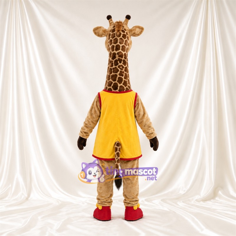 Maskottchenkostüm Giraffe – braun / creme – Tunika (gelb) Maskottchenkostüm Giraffe – braun / creme – Tunika (gelb)