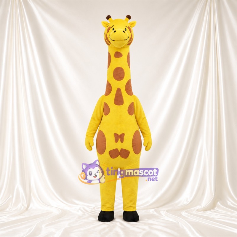 Costume de mascotte Girafe – jaune / marron – Long cou; Taches Costume de mascotte Girafe – jaune / marron – Long cou; Taches