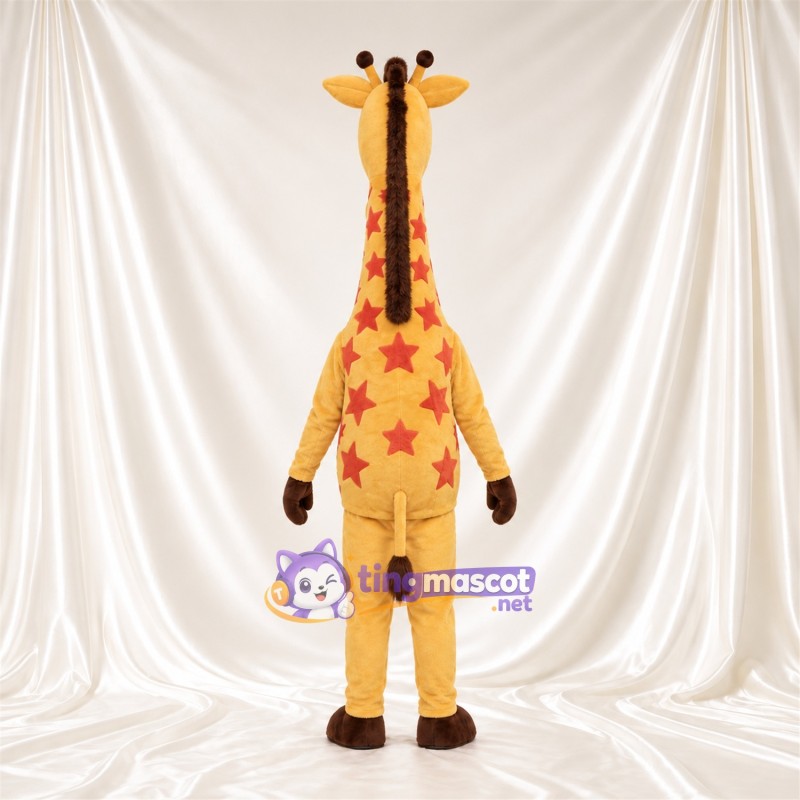 Maskottchenkostüm Giraffe – gelb / orange – Bauch (gelb); Sternenmuster Maskottchenkostüm Giraffe – gelb / orange – Bauch (gelb); Sternenmuster