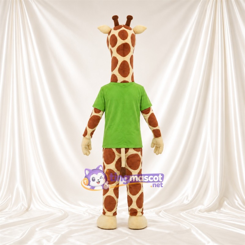 Costume de mascotte Girafe – marron / crème – Chemise (vert); Sabots (crème) Costume de mascotte Girafe – marron / crème – Chemise (vert); Sabots (crème)