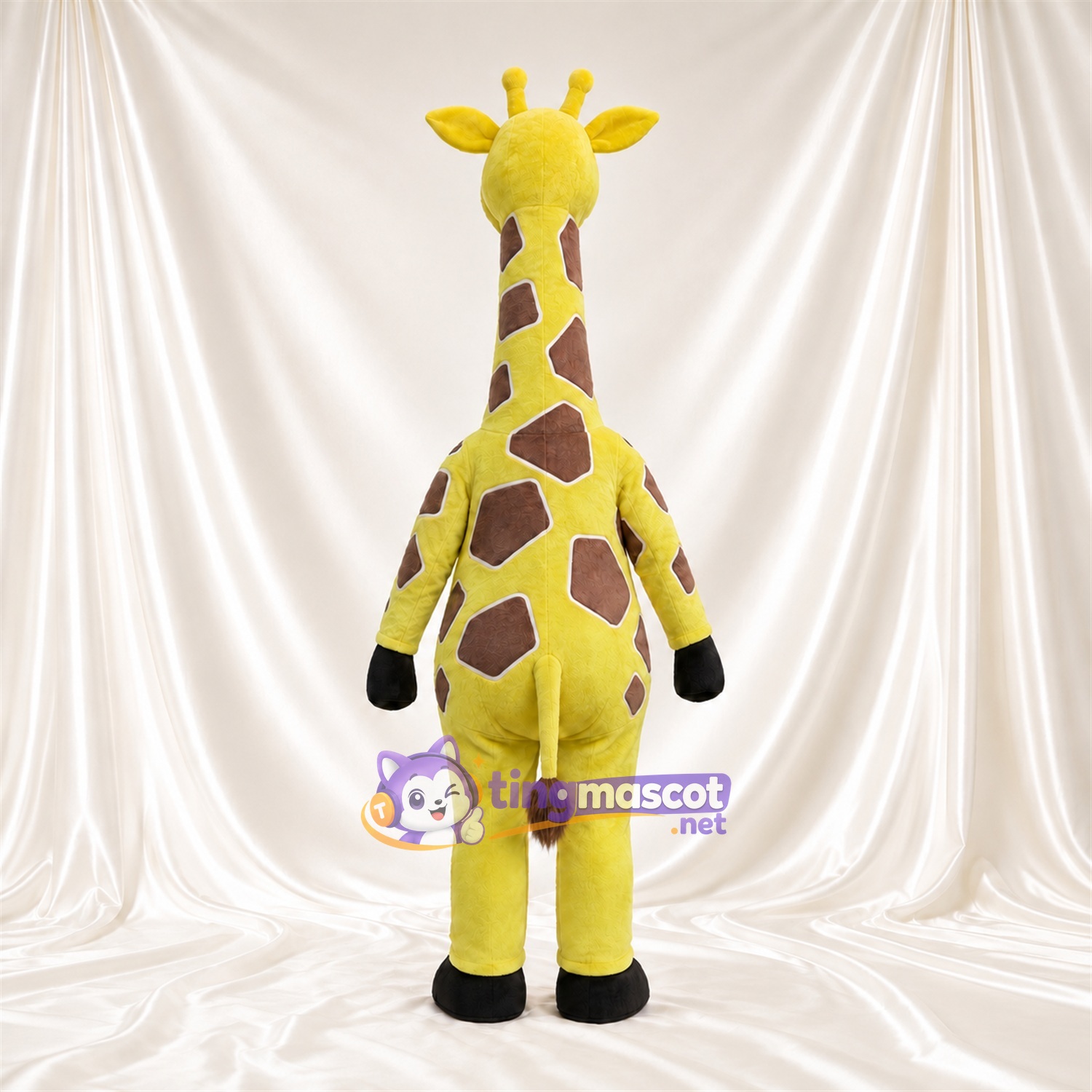 Maskottchenkostüm Giraffe – gelb / braun – Großes Fleckenmuster; Langer Hals Maskottchenkostüm Giraffe – gelb / braun – Großes Fleckenmuster; Langer Hals