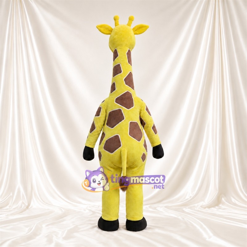 Maskottchenkostüm Giraffe – gelb / braun – Großes Fleckenmuster; Langer Hals Maskottchenkostüm Giraffe – gelb / braun – Großes Fleckenmuster; Langer Hals