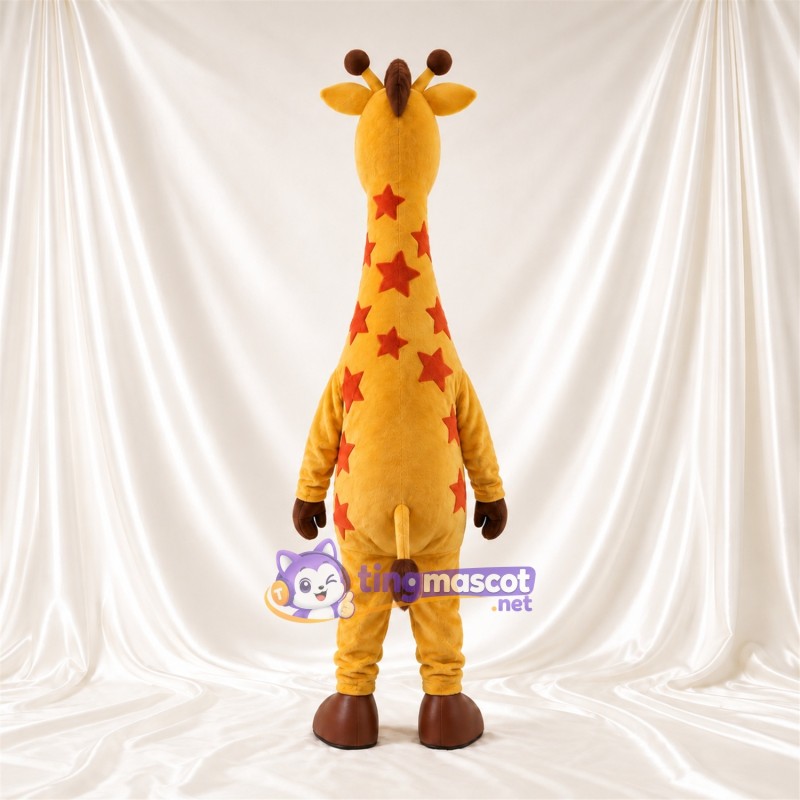 Maskottchenkostüm Giraffe – gelb / orange – Bauch (gelb); Sternenmuster Maskottchenkostüm Giraffe – gelb / orange – Bauch (gelb); Sternenmuster