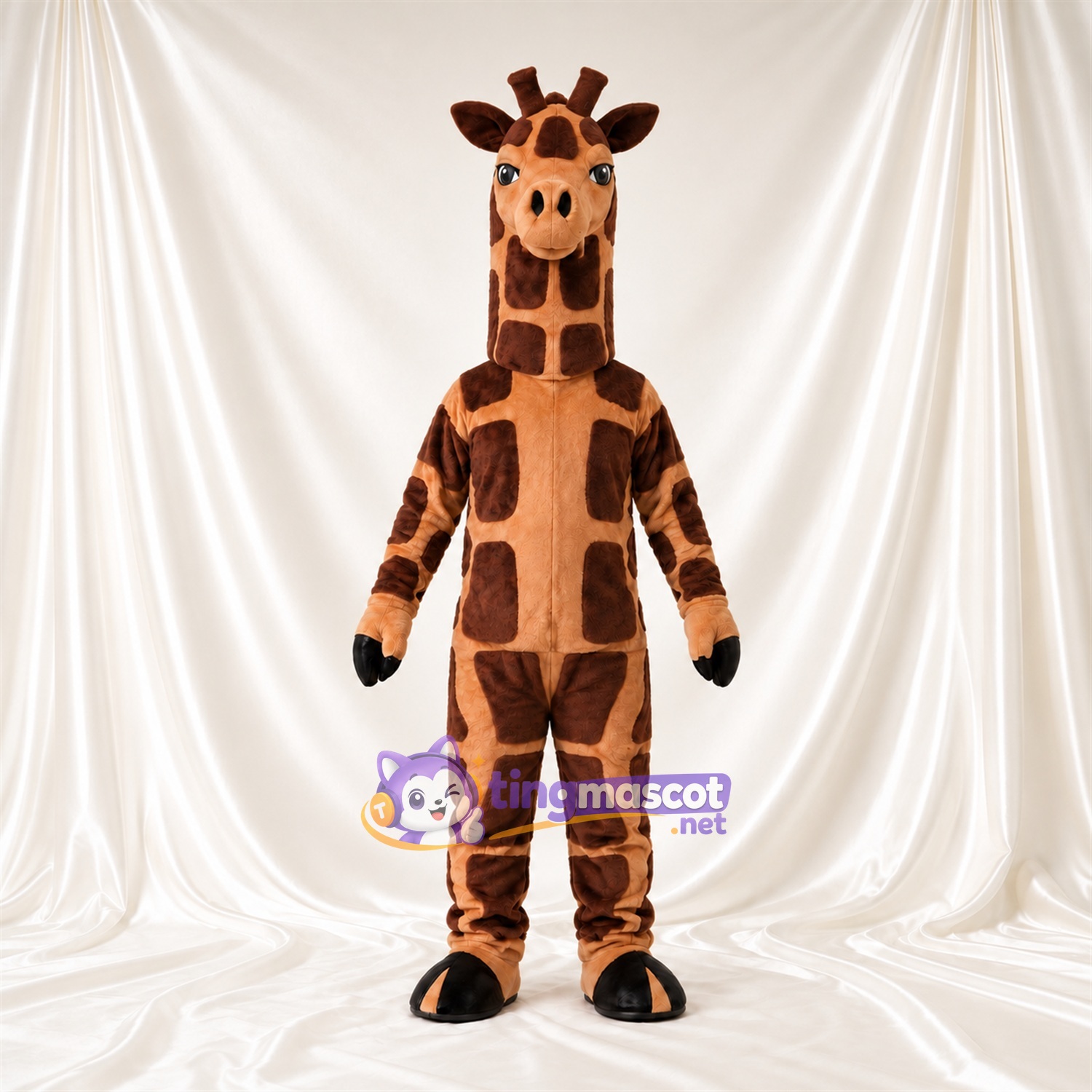 Maskottchenkostüm Giraffe – braun / creme – Bauch (creme); Flecken Maskottchenkostüm Giraffe – braun / creme – Bauch (creme); Flecken