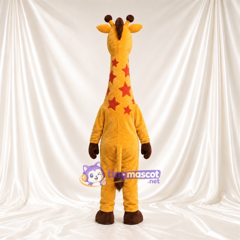 Maskottchenkostüm Giraffe – gelb / orange – Bauch (gelb); Sternenmuster Maskottchenkostüm Giraffe – gelb / orange – Bauch (gelb); Sternenmuster
