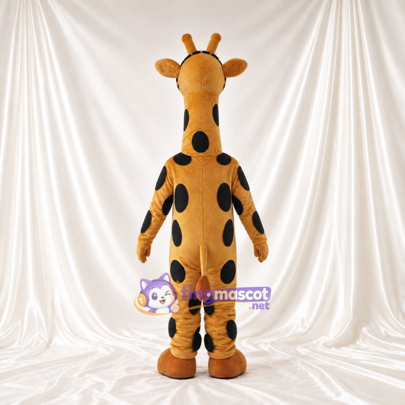 Maskottchenkostüm Giraffe – gelb / schwarz – Hufe (orange); Flecken Maskottchenkostüm Giraffe – gelb / schwarz – Hufe (orange); Flecken