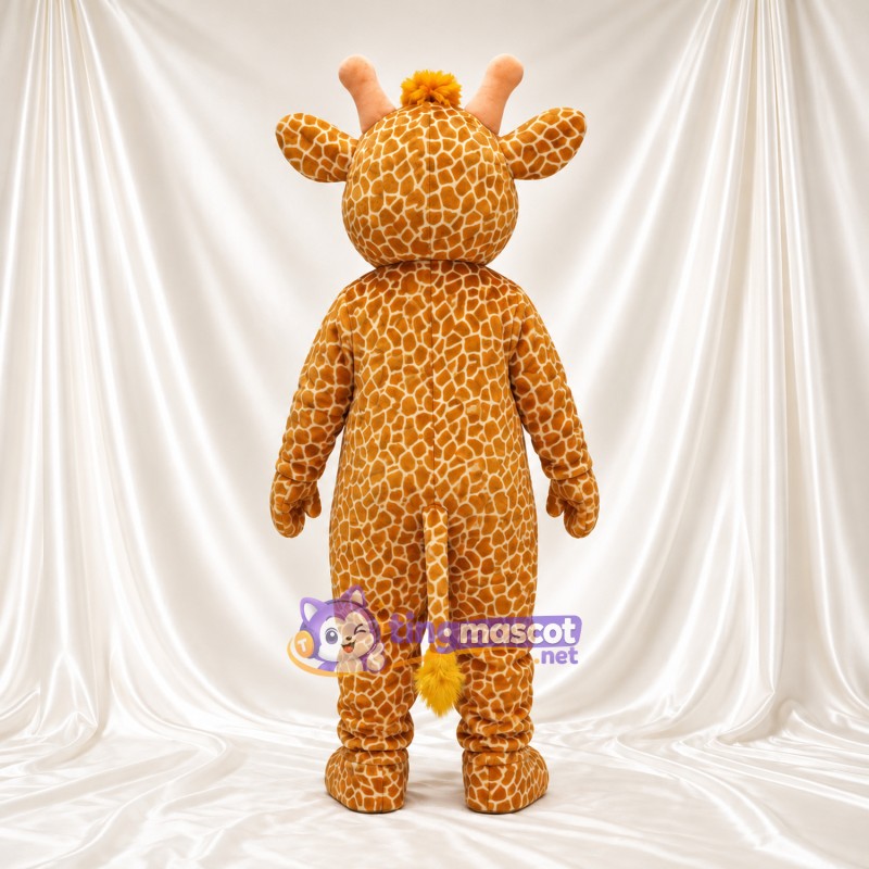 Costume de mascotte Girafe – jaune / marron – Cou court; Motif à petites taches Costume de mascotte Girafe – jaune / marron – Cou court; Motif à petites taches