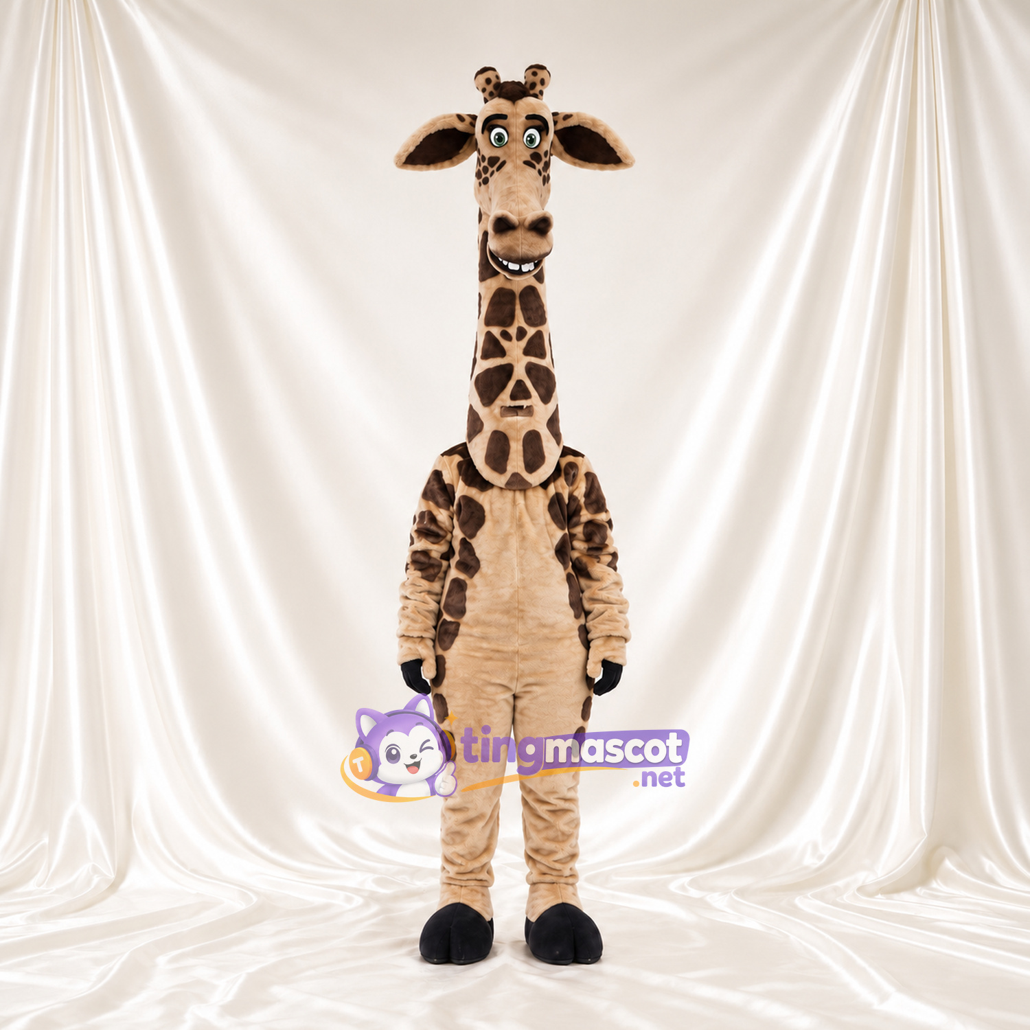 Maskottchenkostüm Giraffe – braun / creme – Bauch (creme); Gesicht Maskottchenkostüm Giraffe – braun / creme – Bauch (creme); Gesicht