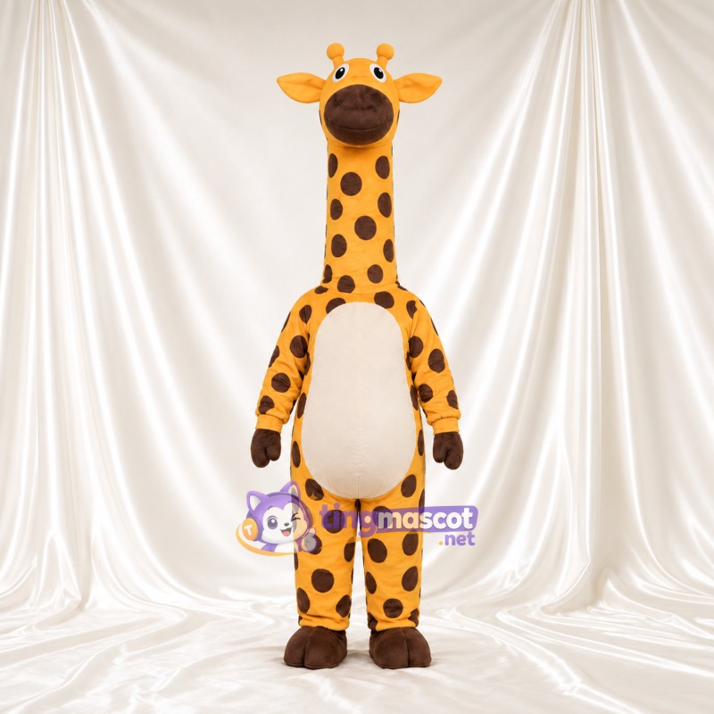 Maskottchenkostüm Giraffe – gelb / braun – Bauch (weiß); Flecken Maskottchenkostüm Giraffe – gelb / braun – Bauch (weiß); Flecken