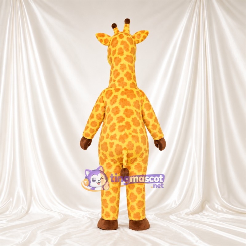 Maskottchenkostüm Giraffe – gelb / braun – Bauch (gelb); Zunge (rosa) Maskottchenkostüm Giraffe – gelb / braun – Bauch (gelb); Zunge (rosa)